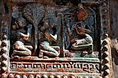 Old Bagan Myanmar. The Mingala Zedi. Well-preserved glazed Jataka plaques. 